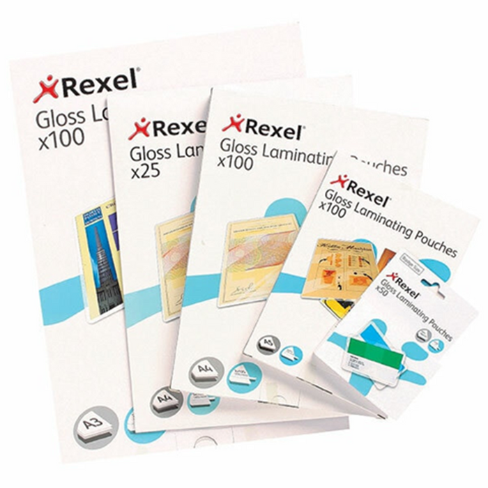 Rexel A4 Laminating Pouches 75 Micron Gloss - Pack of 25