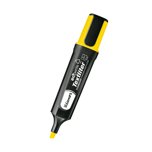 Eco Highlighters Fluoro Luxor Highlighter, Yellow Ink - made using 73% post-consumer recycled materials