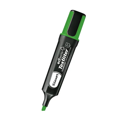 Luxor Highlighter, Green-made using 73% post-consumer recycled materials