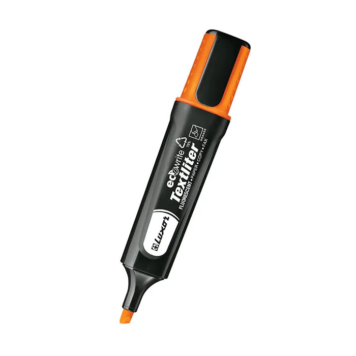 Luxor Highlighter, Orange - made using 73% post-consumer recycled materials