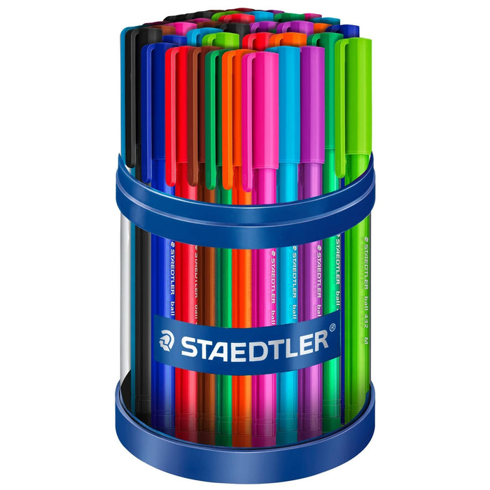 Staedtler Ballpoint 432 Pen 10 Colours - 50 Pack