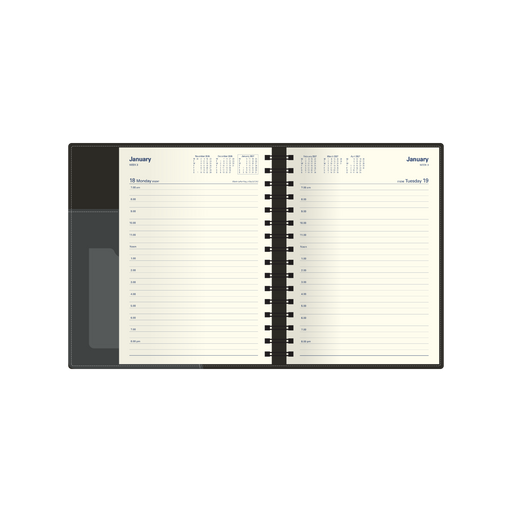 2027 Calendar Year Diary/Planner - 12 Month A5 Day to Page - PU Padded Cover - Collins Associate II