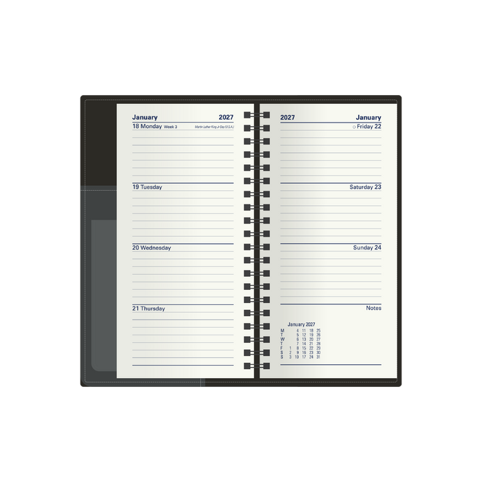 2027 Calendar Year Diary/Planner - 12 Month B6/7 Week to View - PU Padded Cover - Collins Associate