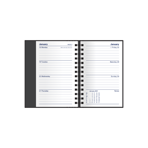 2027 Calendar Year Diary/Planner - 12 Month Mini Pocket Week to View - Hard Cover - Collins