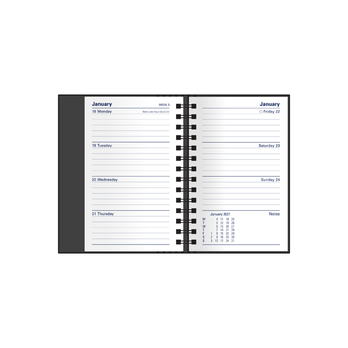 2027 Calendar Year Diary/Planner - 12 Month Mini Pocket Week to View - Hard Cover - Collins