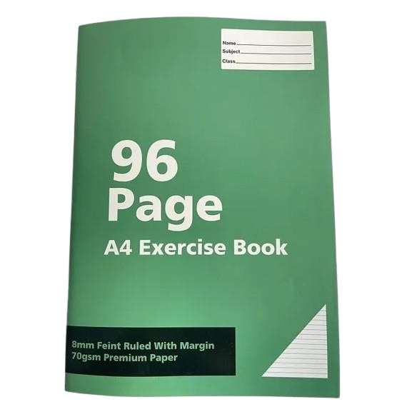 A4 Exercise Books Ruled 8MM 70GSM Premium Paper 96 Pages