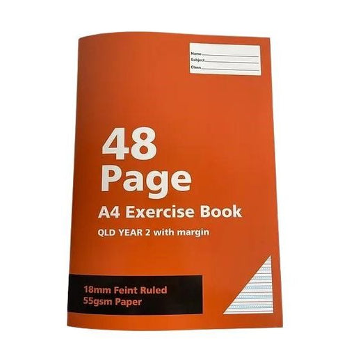 A4 55GSM Exercise Book 48 Pages Ruled 18MM - QLD Year 2