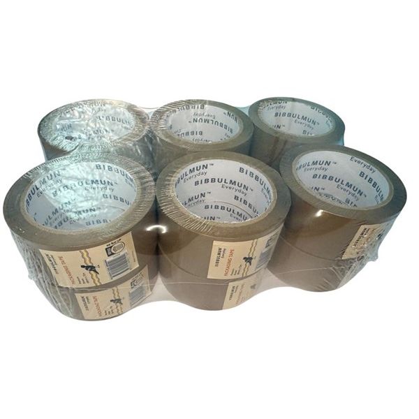 BIBBULMUN Premium Packaging Tape 48mm x 75m – Brown (Pack of 12)