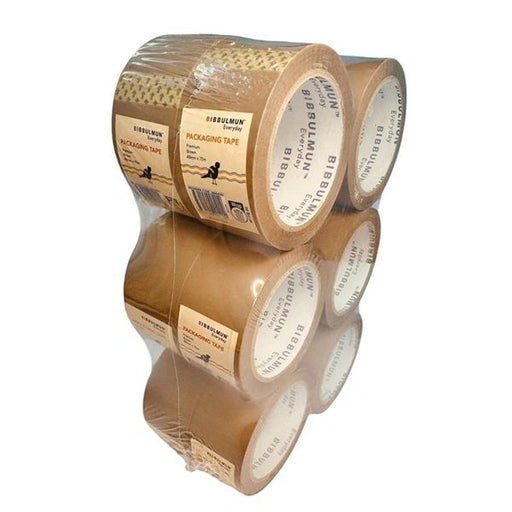 BIBBULMUN Premium Packaging Tape 48mm x 75m – Brown (Pack of 12)