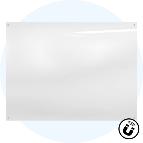 Visionchart Starphire Magnetic Glassboard 1200 x 900mm Custom Colour