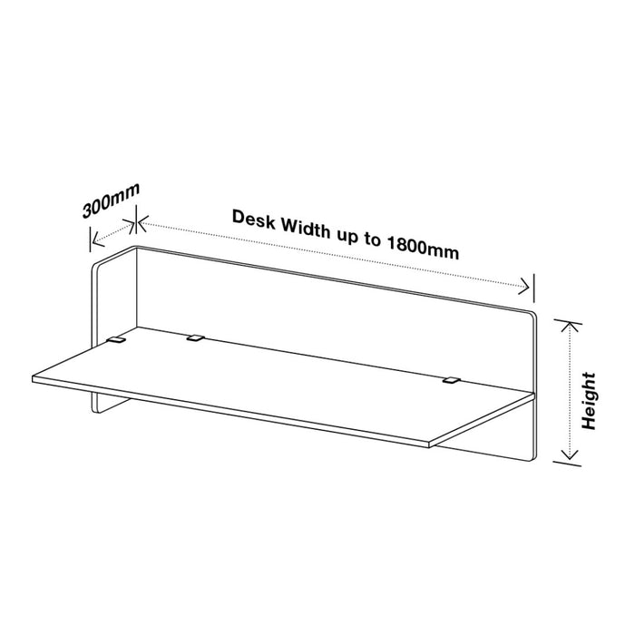 SANA Serenity Desk Screen 24mm Above and Below 1800 x 600+300mm