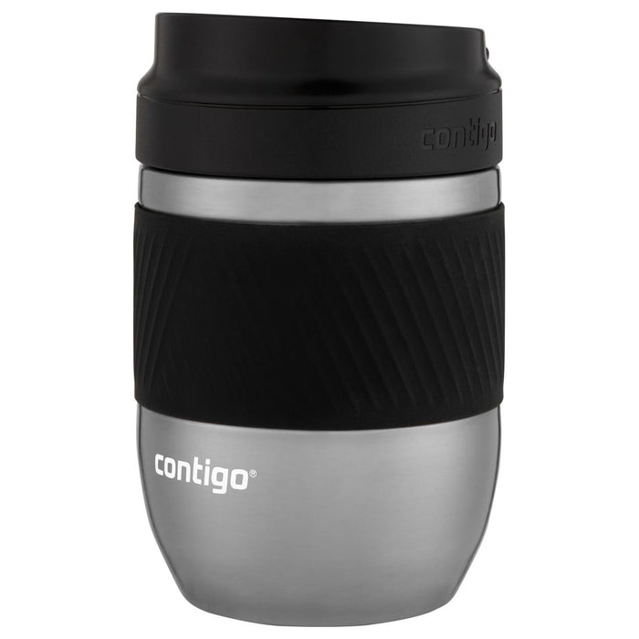 Contigo Pug Mug Snapseal 295ml - Black & S/Steel