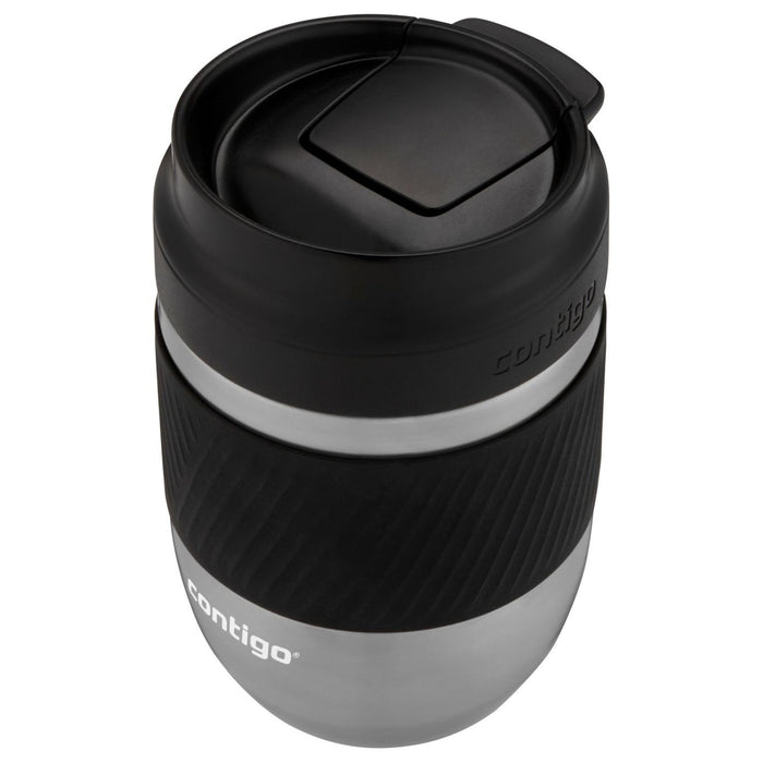 Contigo Pug Mug Snapseal 295ml - Black & S/Steel