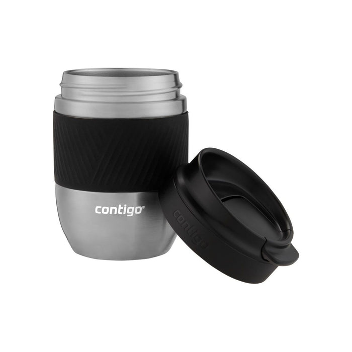 Contigo Pug Mug Snapseal 295ml - Black & S/Steel