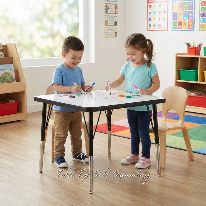 Creative Kids Height Adjustable Table Legs Set 500-750mm Black ETB-LEG