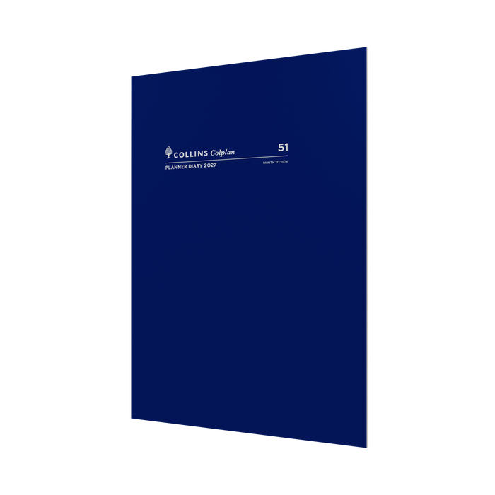 2027 Calendar Year Diary/Planner - 12 Month A4 Month to View Diary - Soft Cover - Collins Colplan