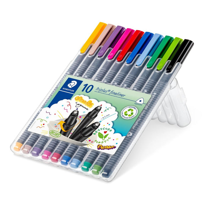 Staedtler 10 Triplus Fineliner 0.3mm Assorted Colours