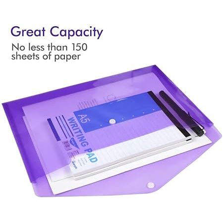 Purple Document Envelope A4 Size with Button Closure – Pack of 10
