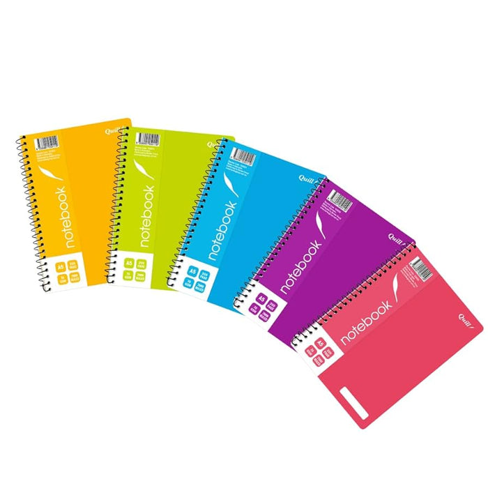 Quill Notebook 70gsm PP A5 200 Pages Assorted Colours