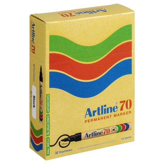 Artline 70 Permanent Marker 1.5MM Bullet Nib Black
