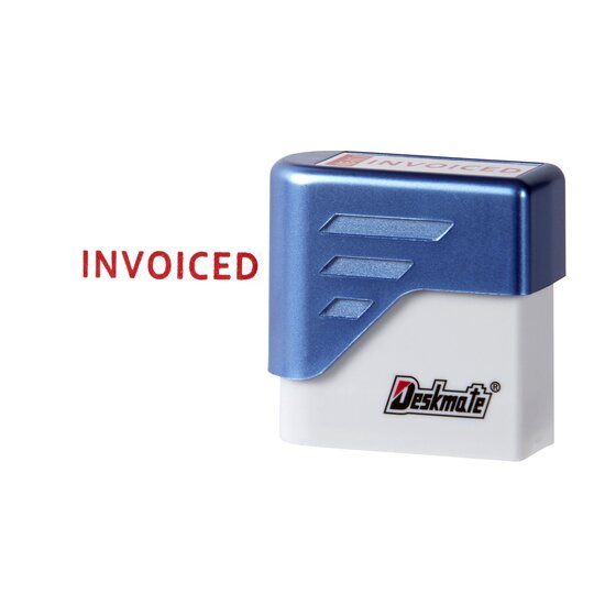 Deskmate Pre-inked Office Stamp Invoiced Red