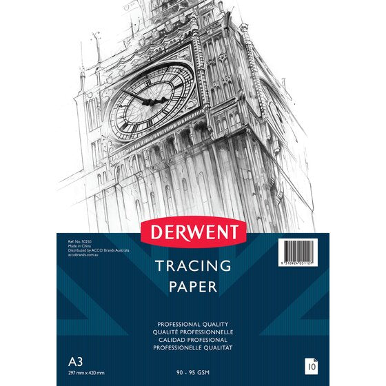 Derwent Tracing Paper Pad 90-95GSM A3 10 Sheet
