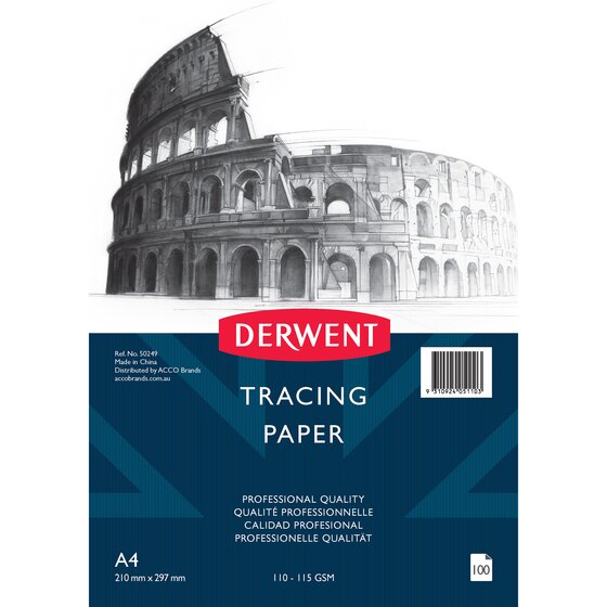 Derwent Tracing Paper Pad 110-115GSM A4 PK10