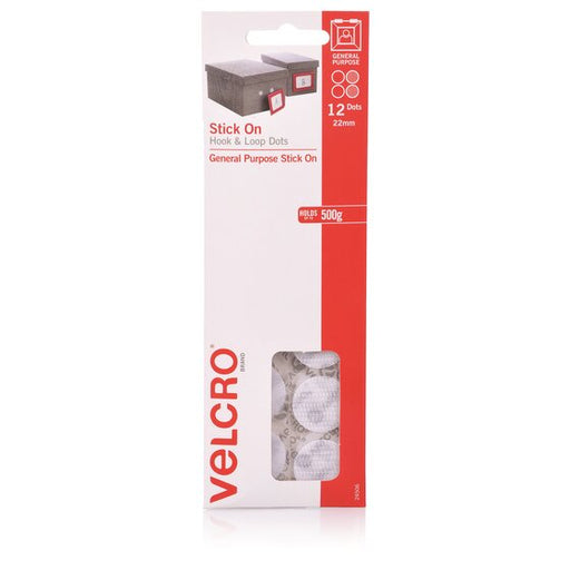 Velcro Handydots Hook and LOOP22MM(12 Dots) White Hs