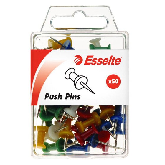 Esselte Push Pins Assorted Pack 50