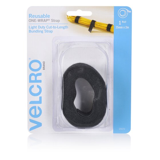 Velcro One-wrap Strap 25MMX2M Black