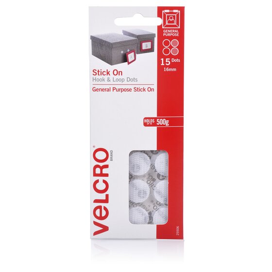Velcro Stickon Minidot Hook and Loop 16MM 15DOT White