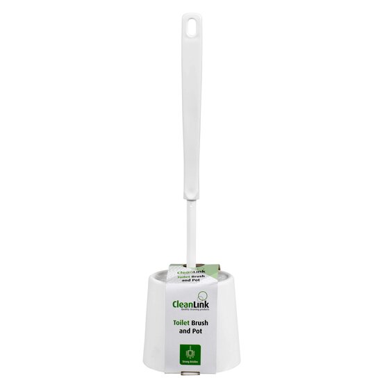 Cleanlink Toilet Brush and Pot White