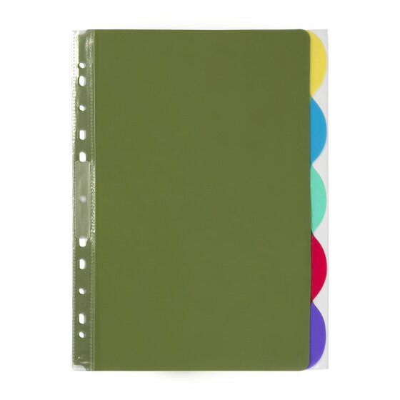 Marbig Professional Indices & Dividers 5 Tab PP A4 Multi Coloured
