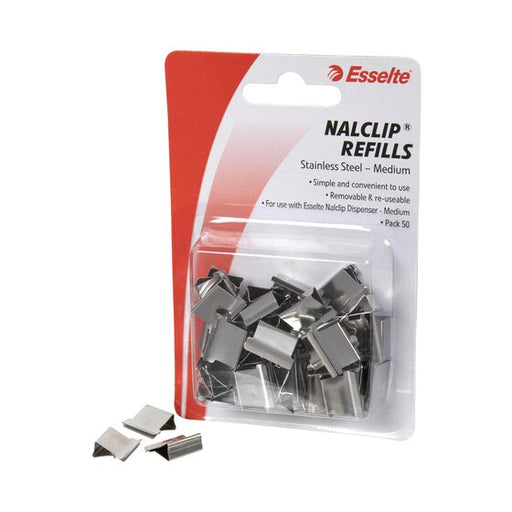 Esselte Nalclip Nalclip Refills Med Pack 50 Steel