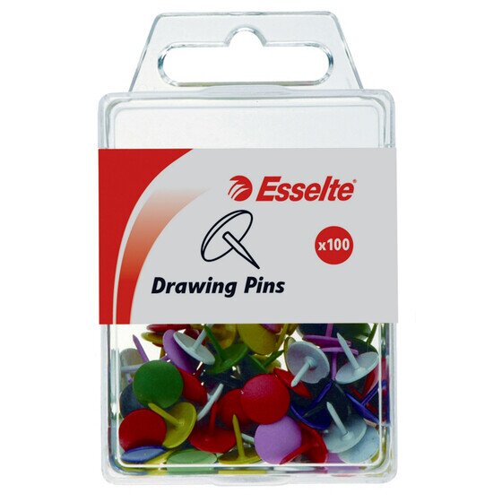 Esselte Pins Drawing Pack 100 Assorted
