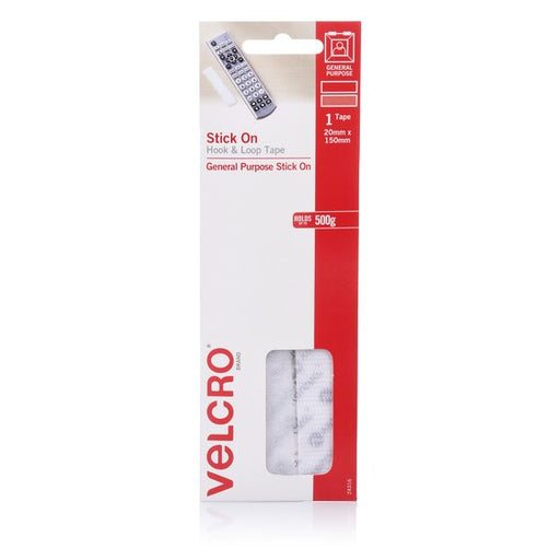 Velcro Hook and Loop Strips 20MMX150MM White PK1