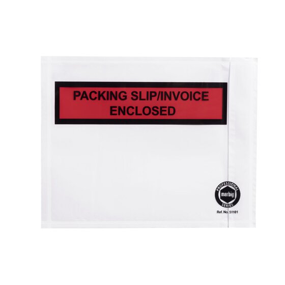 Marbig Professional Packaging Envelope Pack SLIP/ Invoice 150X115MM Wh BX1000