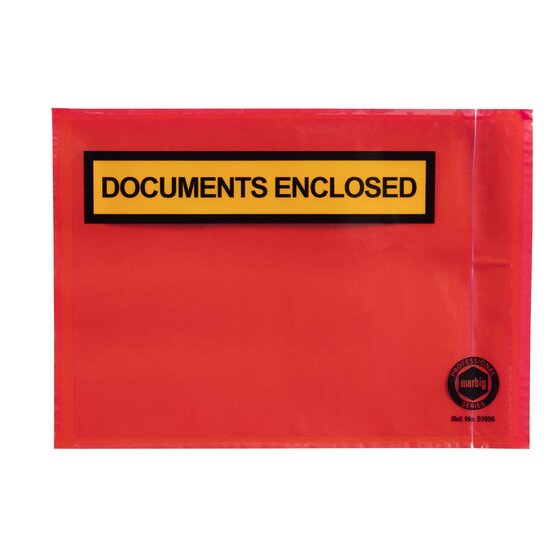 Marbig Professional Packaging Envelope Doc Encl 165X115MM Red BX1000