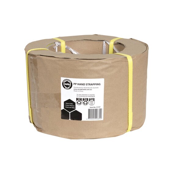 Marbig Professional Hand Strapping 19MMX700MX0.5MM Yellow