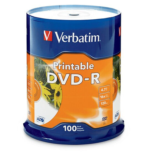 Verbatim DVD Spindle 4.7GB Dvd-r White Pack of 100
