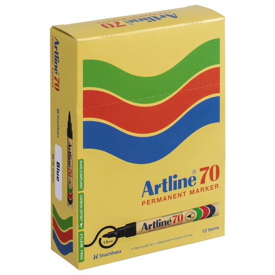 Artline 70 Permanent Marker 1.5MM Bullet Nib Blue