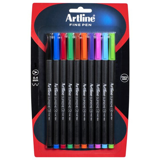 Artline Supreme Fineliner Pen 0.4MM Assorted PACK10