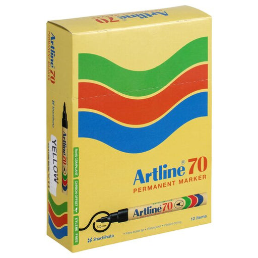 Artline 70 Permanent Marker 1.5MM Bullet Nib Yellow
