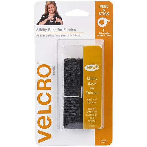 Velcro Fabric Strips 19MMX60CM Black