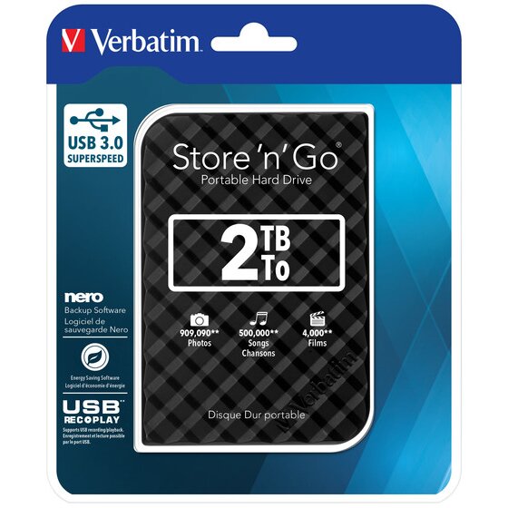 Verbatim Hard Drive Super Speed USB 3.0 2TB
