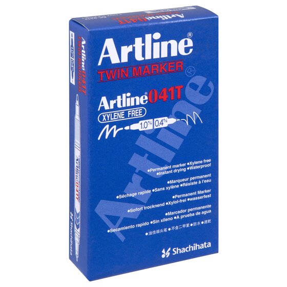 Artline 041T Permanent Dual Nib Marker Black