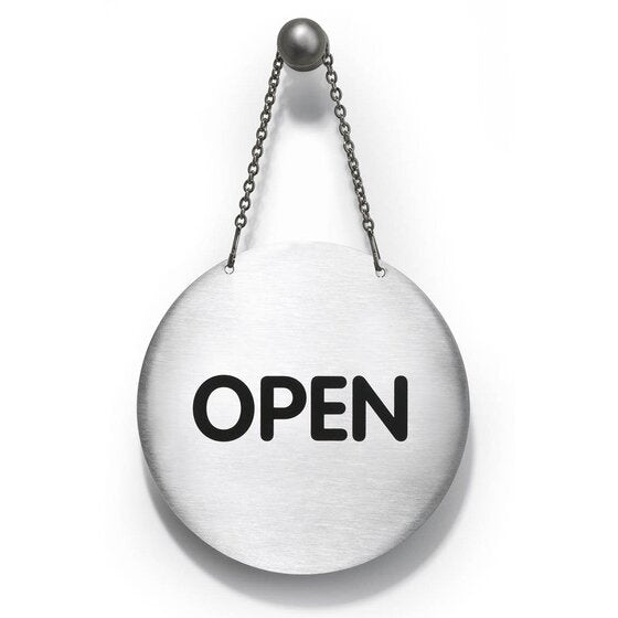 Durable Pictogram OPEN/CLOSED Reversible 130MM Silver PACK1
