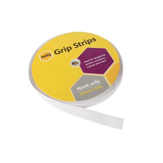 Marbig Grip Strips Hook Only 25MMX25M Bulk