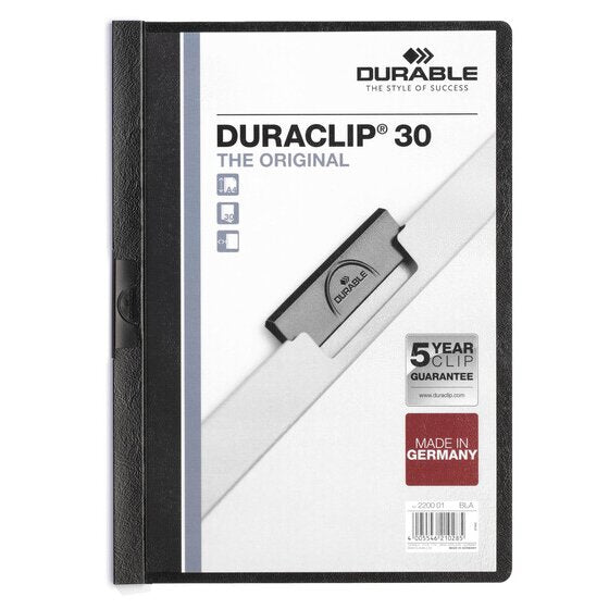 Durable Duraclip Document File A4 30 Sheet Black