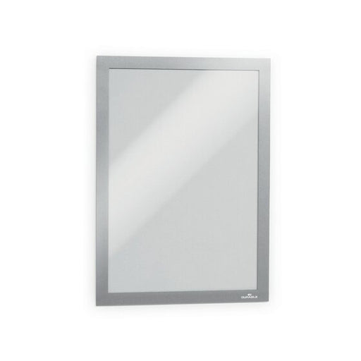 Durable Duraframe Self-adhesive Sign Holder A4 Silver PACK2